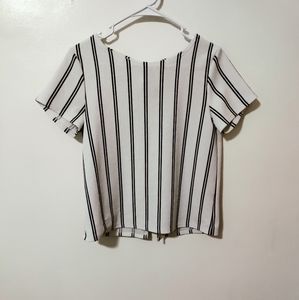 Moa Moa, black and white striped blouse. Size m.